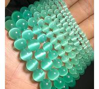 Couleurs mélangées Opale oeil de chat Pierre naturelle 4/6/8/10/12MM Verre d'espacement Perles en vrac pour la fabrication de bijoux Bracelets à bricoler soi-même Résultats-Végétation vert, 6mm 63pcs