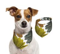 Couleurs Modernes d'automne Gerberas Marguerites Floral,Bandanas pour Chien, écharpe en Coton, Bavoirs réglables pour Animaux de Compagnie,M