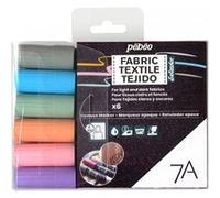 Pébéo Marqueurs pour textiles Couleurs 7a opaque pointe ronde 4 mm étui 6 pastels