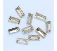 Couleurs Rectangle Point Dos Feuille Pierre de Verre Facettes Cristal Strass Nail Art Décoration DIY Fabrication Bijoux Perles(Beige,5x10mm 20pcs)