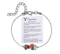 Couleurs Rose Bijoux Bracelet en du zodiaque Cadeau d'anniversaire Taureau Gémeaux Cancer Sagittaire Cadeaux Bracelet de cheville Cadeau du zodiaque naturelle Couleurs Bijoux Anneaux (A, One Size)