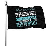 Couleurs Vives Bannière Avec Œillets Drapeaux Mon Opinion Vous A Offensé 90X150Cm Drapeaux De Pirate Pour Extérieur Fête Manif