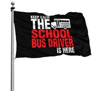 Couleurs Vives Bannière Personnalisé Bannière Extérieure Gardez Votre Calme, Le Chauffeur Du Bus Scolaire Est Là 90X150Cm Bruant Pour Intérieur Fête Balcon
