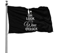 Couleurs Vives Bruant Décoratifs Drapeaux Oh Regarde, C'Est L'Heure Du Vin 90X150Cm Drapeaux De Pirate Pour Bar Restaurant Balcon
