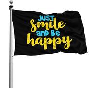 Couleurs Vives Bruant Personnalisé Bannière Extérieure Souriez Et Soyez Heureux 90X150Cm Bannière Pour Événements Bar Manif