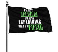 Couleurs Vives Bruant Personnalisée Drapeaux Je Ne Discute Pas, J'Explique Simplement Pourquoi J'Ai Raison 90X150Cm Drapeaux De Pirate Pour Fête Anniversaire Manif