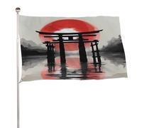 Couleurs Vives Drapeau Personnalisé Porte Tori Japonaise Pirate Drapeaux Résistant À La Décoloration Uv Drapeau De Jardin Pour Décoration D'Halloween, Terrasse, Décoration D'Intérieur, 3X5 Ft