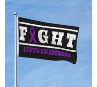 Couleurs Vives Drapeau Personnalisé Sensibilisation À La Lutte Contre Le Lupus Drapeaux Bannières Diversité Pirate Drapeaux Pour Festival, Décoration D'Intérieur, Jardin, 3X5 Ft