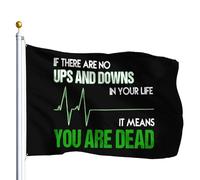 Couleurs Vives Drapeau Pirate S'Il N'Y A Pas De Hauts Et De Bas Dans Votre Vie, Cela Signifie Que Vous Êtes Mort. Drapeaux Décoratifs Bunting Pour Manif Anniversaire Jardin 90X150Cm