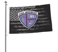 Couleurs Vives Drapeau Porte-Avions Uss Midway Cv-41 De La Marine Américaine Drapeaux Personnalisé Suspendus Fanion Pour Restaurant Anniversaire Manif 90X150Cm