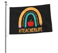 Couleurs Vives Drapeau Rentrée Scolaire Enseigner Aimer Inspirer Motiver Diriger Encourager Drapeaux Avec Œillets Bunting Pour Anniversaire Fête Célébration 90X150Cm