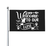 Couleurs Vives Drapeaux 90X150Cm Bienvenue Chez Nous Drapeau Personnalisé L'Intérieur Pirate Drapeaux Pour Festival, Jardin, Cadeau D'Anniversaire