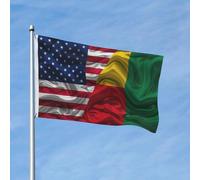 Couleurs Vives Drapeaux Bannières Béninois Bénin Drapeau Personnalisé Polyester Drapeau De Jardin Pour Décoration D'Halloween, Cadeau D'Anniversaire, Jardin, 3X5 Ft