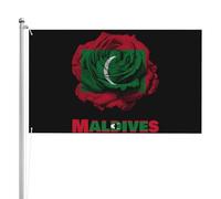 Couleurs Vives Pirate Drapeaux 90X150Cm Fleurs Vintage Maldives Drapeau Des Maldives Drapeau Personnalisé Polyester Drapeaux Pour Cadeau De Noë, Décoration D'Halloween, Jardin