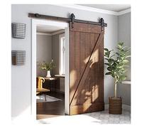 Coulissage Barn Hardware Kit Rail Industriel Porte de bois Porte-placard Cuisine Terrasse Système piste Doux, silencieux(244cm)