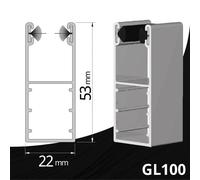 Coulisse aluminium de volet roulant 53 x 22 mm GL100