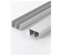 Coulisse pour vitrine, Rail de Guidage en Aluminium à Double Canal avec Rouleaux Silencieux, Rail Coulissant pour fenêtre en Verre pour Panneaux de 5 mm d'épaisseur (130 cm/51,18 po)