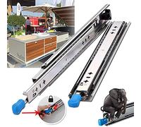 Coulisse Tiroir 1150mm, Rail Coulissant Tiroir Charge Lourde avec Serrure, Glissiere pour Tiroir à Extension Complète Les Armoires Mobiles Roulement à Billes Robuste 120 kg Capacité Roulement