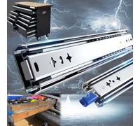Coulisse Tiroir 750-1500mm Glissiere Pour Tiroir Rail Tiroir Coulissant Glissiere Pour Tiroir Charge Lourde Avec Serrure, Coulisse À Billes Largeur De 53mm, 1 Paire ( Color : With Lock , Size : 1100mm