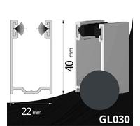 Coulisse volet roulant aluminium 40 x 22 mm 2900 mm - RAL7016 Anthracite