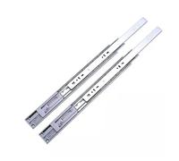 Coulisses de tiroir douces, Lot de 2 glissières de tiroir en métal, largeur de piste 45 mm, rail silencieux à trois sections, quincaillerie coulissante(Silver,18 inch(450MM))