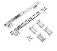 Coulisses de tiroir douces, Rail de tiroir for clavier de bureau, glissière réglable en acier, montage latéral, 1 paire(Silver)