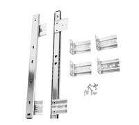 Coulisses de tiroir douces, Rail de tiroir for clavier de bureau, plateau coulissant, rail réglable en acier, montage latéral, 2 pièces(Silver)