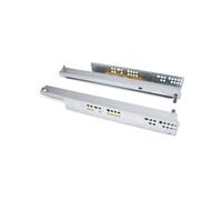 Emuca Paire de coulisses invisibles pour tiroirs, à roulettes, 400 mm, sortie totale, système push, Zingué