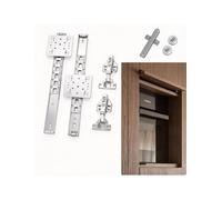 Coulisses pour porte relevable escamotable, lot de 2 | Guidage à billes et dispositif de rappel pour placards de cuisine, meubles à café et rangement(Silver,Length 20in/50cm)