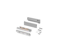 Emuca - Kit tiroir pour cuisine et bain, hauteur 93 mm, prof. 550 mm, 40 Kg, fermeture amortie, panneaux non incluses, Acier, gris anthracite