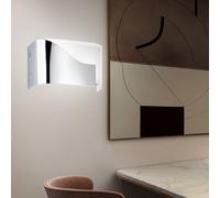 Applique murale moderne en verre, lampe de couloir chromée, partiellement dépolie, 2x douilles G9, HxLxP 15x24,5x10 cm