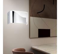 Applique murale moderne en verre, lampe de couloir chromée, partiellement dépolie, 2x douilles G9, HxLxP 15x24,5x10 cm