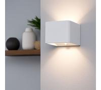 Applique murale LED avec détecteur de mouvement Lampe murale rechargeable Salon Lumière du couloir Up & Down, faisceau lumineux réglable, blanc, 1W 55Lm blanc chaud, LxLxH 10,2x10,2x8 cm