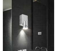 Applique murale en aluminium, applique murale moderne pour couloir, brossé, LED 1W 80Lm blanc chaud, LxPxH 4,5 x 4 x 8,3 cm