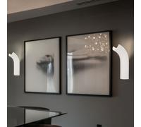 Applique murale applique éclairage intérieur couloir lumière entrée, cadre en plâtre blanc, forme incurvée, 1x LED 4,2 watts 200 lumens blanc chaud, HxLxA 30x10x12,8 cm, lot de 2