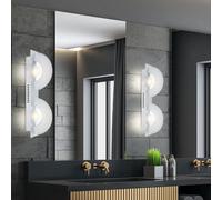Couloir Applique Murale Lumière De L'Escalier Lampe LED Chrome Verre Satiné 2x