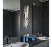 Applique murale lampe miroir lumière chambre lampe salon, chrome brut clair, 1x LED 10W 700Lm 3200K, HxL 50x7 cm