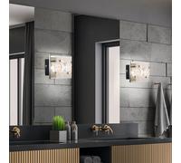 Couloir Applique Murale Luminaire de Salon LED Chrome Verre Motifs Cristal 2x