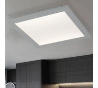 Plafonnier LED plafonnier en aluminium dimmable lampe de couloir carré argent, 20W 1140Lm blanc chaud, L 30 cm Globo 41630D1AD