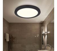 Couloir Lampe de Salon Plafonnier LED Chambre à Coucher Tdc Rond Blanc Noir