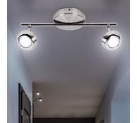 Couloir Plafonnier Luminaire Sportif LED 2 à Flammes Argent Projecteur Pivotant