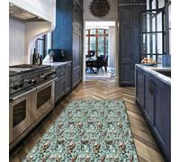 Couloir Vintage Lavable Runner Rug Crâne et Motif de Vigne Rose Linge Doux avec Tapis de Support antidérapant pour Chambre à Coucher Salle de Bain Chevet 40x100cm