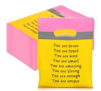 Coume Lot de 100 sacs cadeaux pour la rentrée scolaire pour étudiants avec citations inspirantes en plastique avec poignées, 15,2 x 20,3 cm