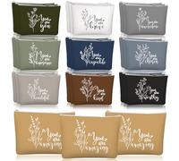 Coume Lot de 30 trousses de maquillage inspirantes en toile pour femme avec fermeture éclair - Trousse de maquillage de voyage pour enseignante, collègue, employé, cadeau d'anniversaire (esthétique)
