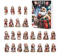Coundown Calendrier-Advent Countdown Calendar | 24 Jours À Compte À Rebours De Noël Avec Jesus Pendant Set | Ornements Festifs 2D Acryliques | Décor Suspendu Mural Pour La Maison, L'église, La Fête, L