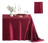 Counfeisly 1 nappe rectangulaire en satin doux et soyeux pour décoration de table de mariage, banquet, salle à manger, intérieur et extérieur, 152,4 x 304,8 cm, bordeaux