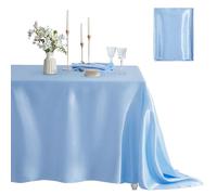 Counfeisly 1 nappe rectangulaire en satin doux et soyeux pour mariage, banquet, salle à manger, utilisation intérieure et extérieure, 152,4 x 304,8 cm, bleu clair