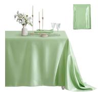 Counfeisly 1 Nappe rectangulaire résistante aux Taches, Infroissable, Douce et Soyeuse, en Satin pour Salle à Manger, Utilisation intérieure et extérieure, 152,4 x 304,8 cm, Vert Sauge