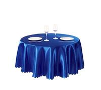Counfeisly Lot de 1 nappe ronde en satin soyeux de 152,4 cm, bleu roi, décoration de table pour mariage, banquet, événements