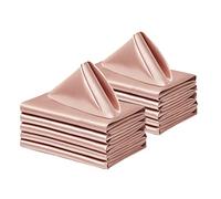 Counfeisly Lot de 12 serviettes de table carrées en satin - 50,8 x 50,8 cm - Douces et soyeuses - Pour restaurant, mariage, banquet, décoration de fête - Or rose
